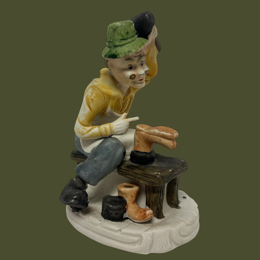 Vintage Treasure Masters 6” Hand Painted Porcelain Cobbler Shoe Maker Figurine